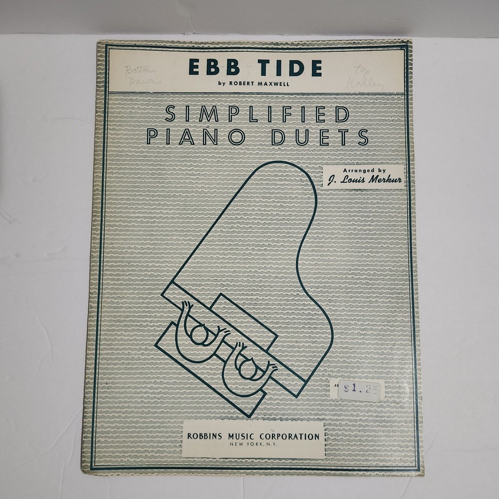 READ Ebb Tide Simplified Piano Duet Robert Maxwell Piano Sheet Music 1953 1954