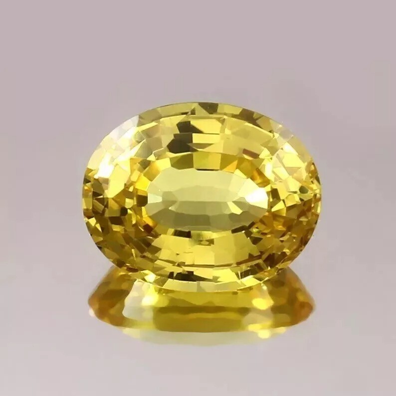 Ceylon Yellow Sapphire Oval Cut 10-12 Ct Natural Loose Certified  Gemstone