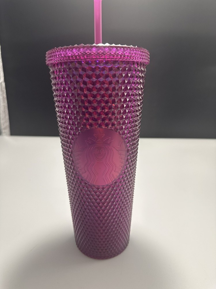 #19D Starbucks Berry Bling Diamond Studded Tumbler Venti 24oz Purple Fuschia