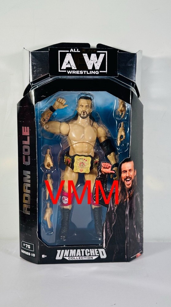 Adam Cole AEW Unmatched Series 10 #75 Wrestling Figure Owen Hart Belt WWE New