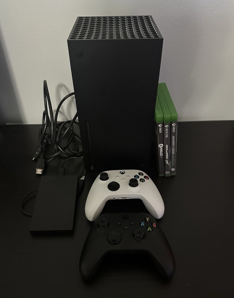 Microsoft Xbox Series X 1TB Console +2 Controllers, 2tb External HD, 3 Games