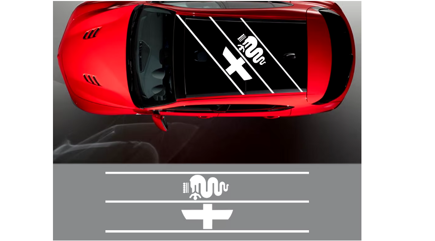 For Alfa Romeo full series roof stickers front pull-up car stickers white