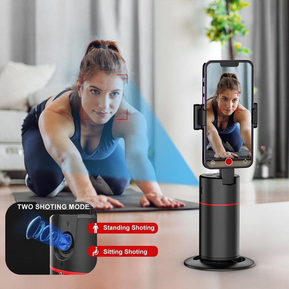 Auto Face Tracking Tripod with 360° Rotation Tracking Phone Holder Flexible