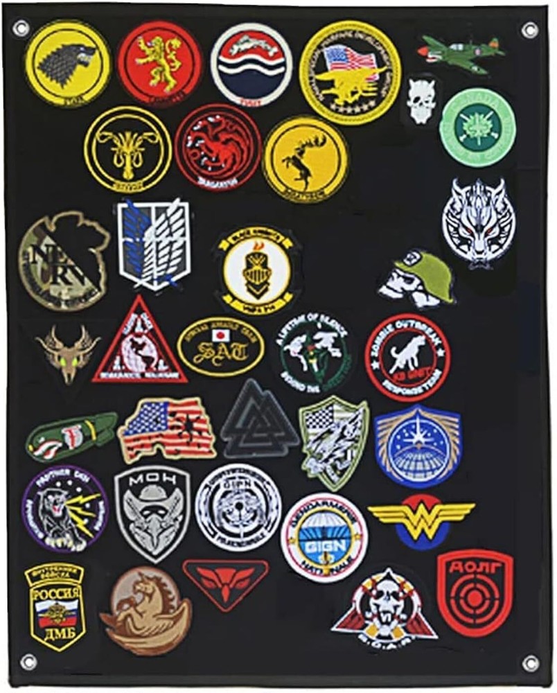 Tactical Military Patch Display Holder Panel Board with Hook and Loop System