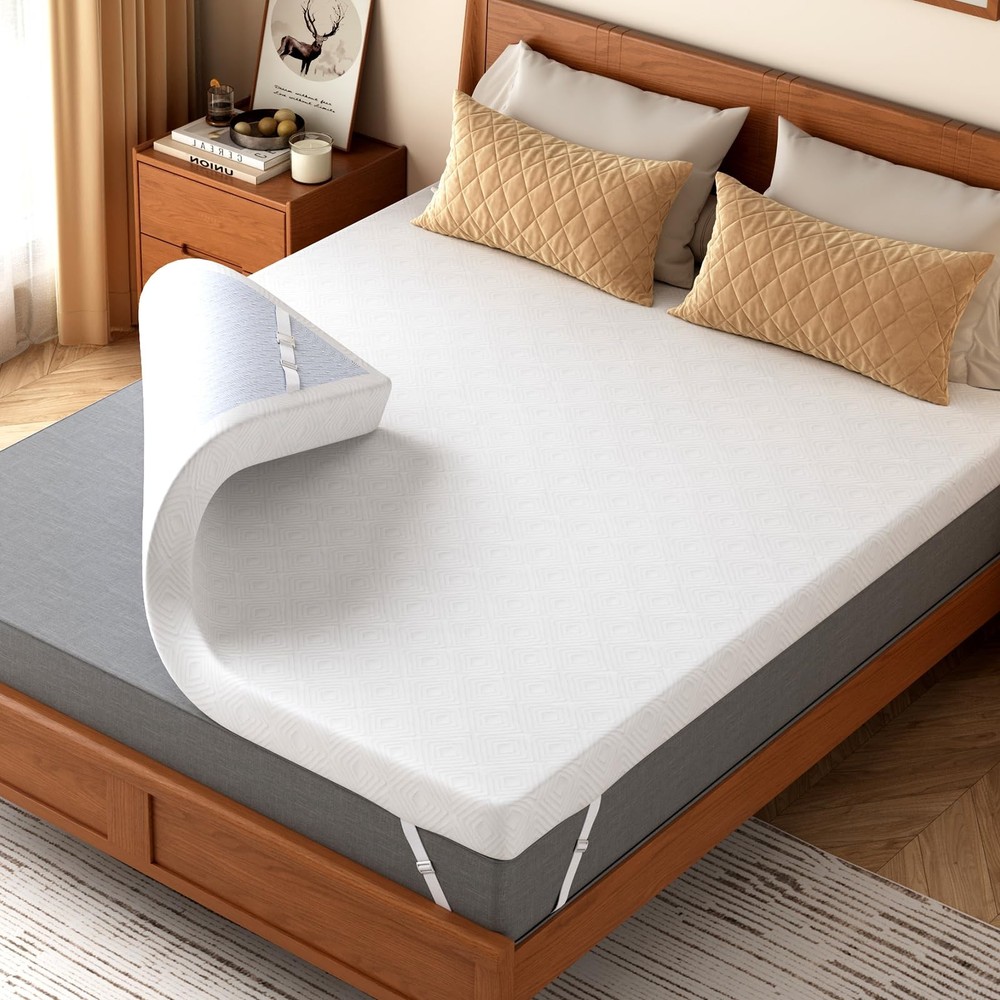 3-Inch Cooling Gel Memory Foam King Mattress Topper for Pressure Relief & Support