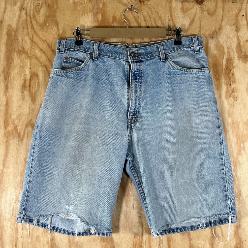 Vintage Levi's Strauss & Co Denim Shorts Mens Size W36 L10 Light Wash Distressed