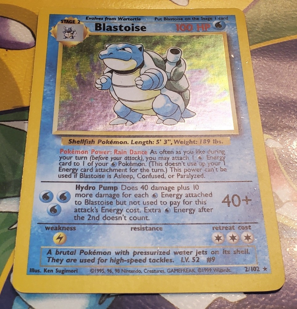 1999 Base Set Holo Blastoise 2/102 Rare Vintage Pokemon Card