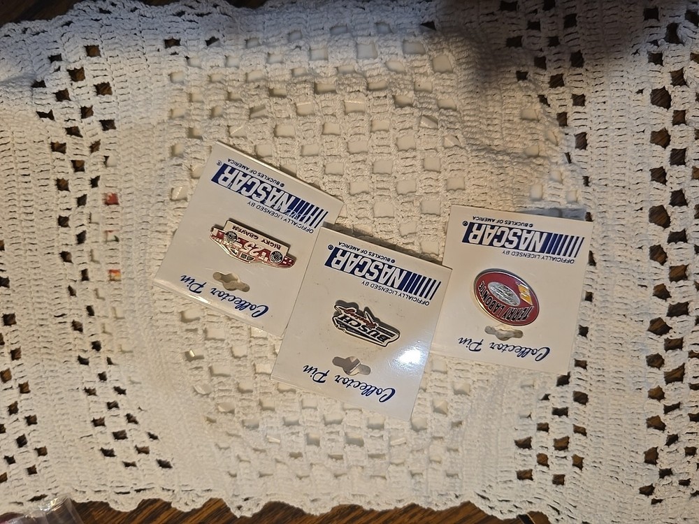 Nascar Collector Pins. Lot Of 3. Terry Labonte, Ricky Cravens, Busch  Racing.