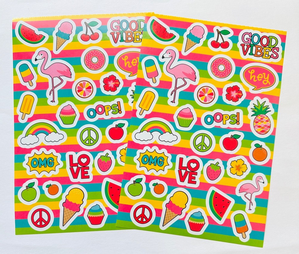 2 Shts Fruta Tropical Genial Artesanía Divertida Planificador Suministro Libro de recortes Flamingo Verano