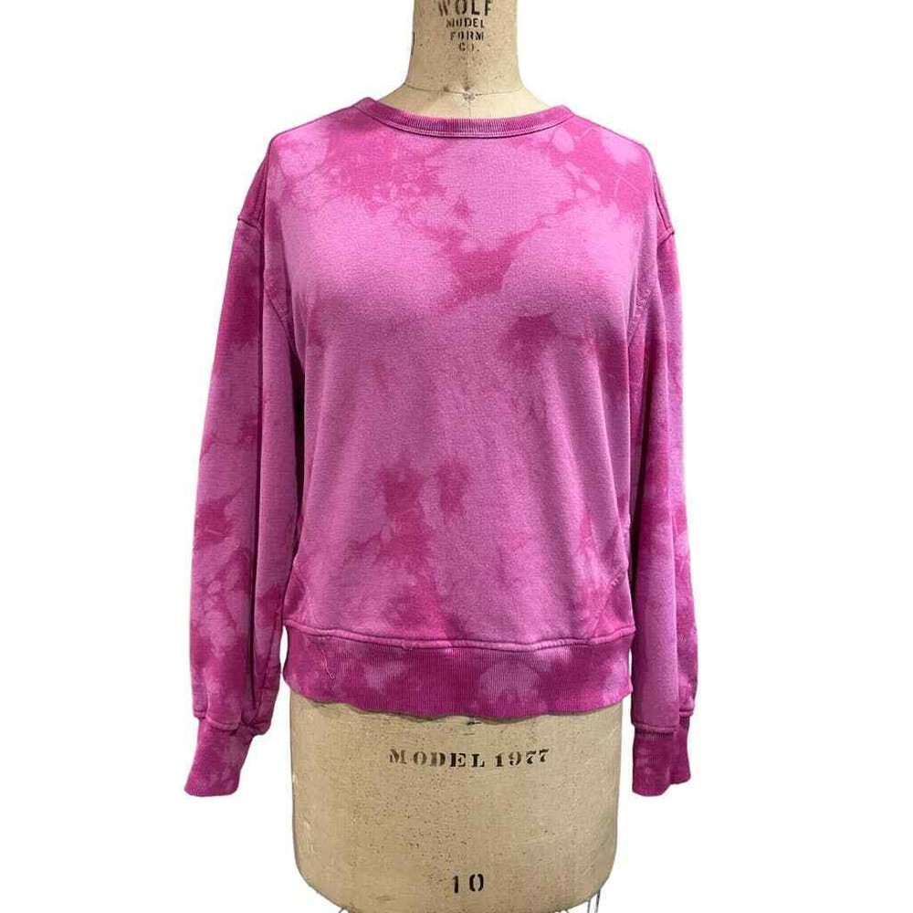 Tropical Pink Tie Dye Womens Crewneck Sweatshirt Long Sleeve M by Members Mark-image