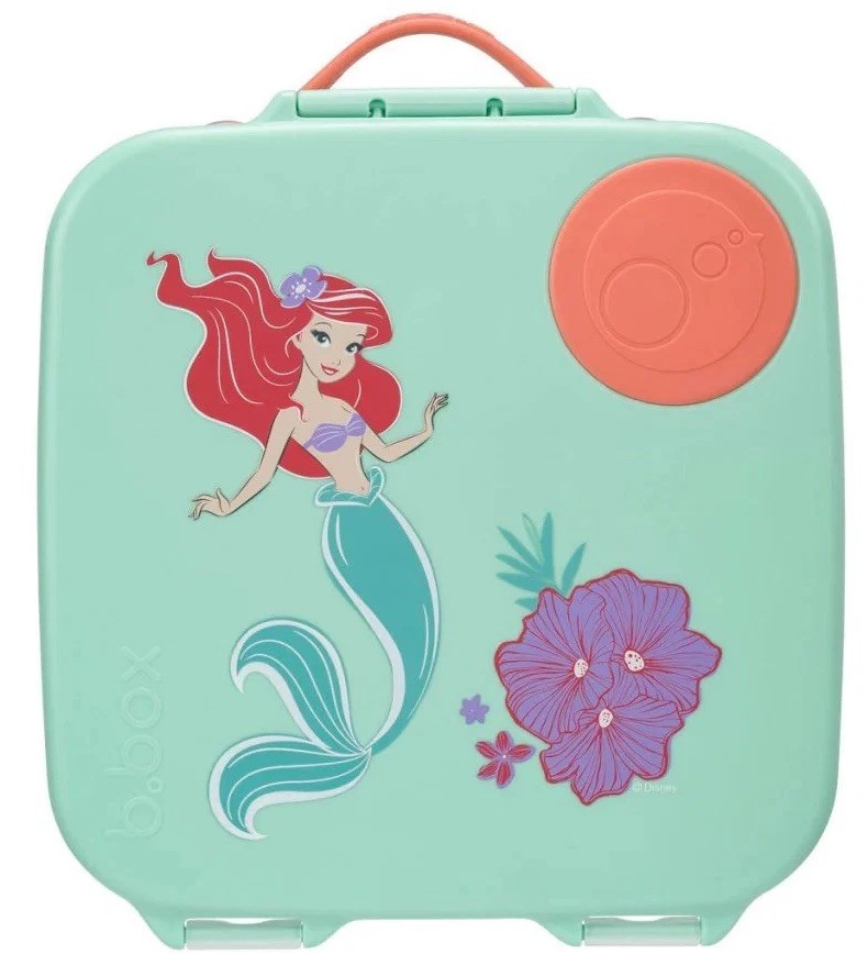 Bbox 2L Disney Little Mermaid Bento Lunch Box with Gel Cooler and Custom Dividers in Aqua