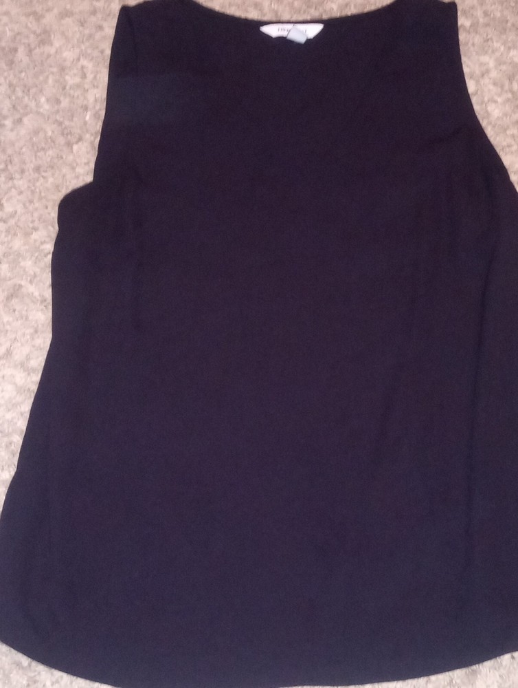 Women's Nine West Black Sleeveless Blouse Top Size Medium with Cute Accent Details