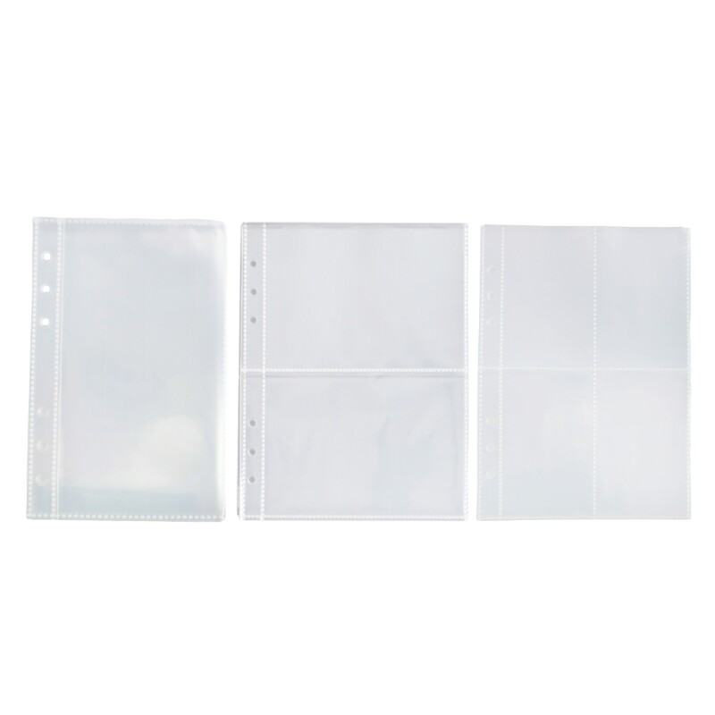 10Sheets Clear Punched Pocket File Sheet Protector Binders Sleeve Punched Pocket