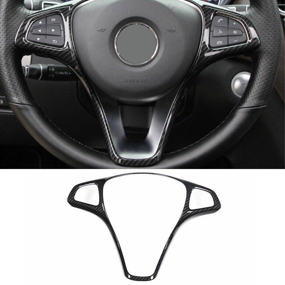 For Benz GLE GLS 2016-2019 Carbon Fiber Inner Steering Wheel Moulding Cover Trim