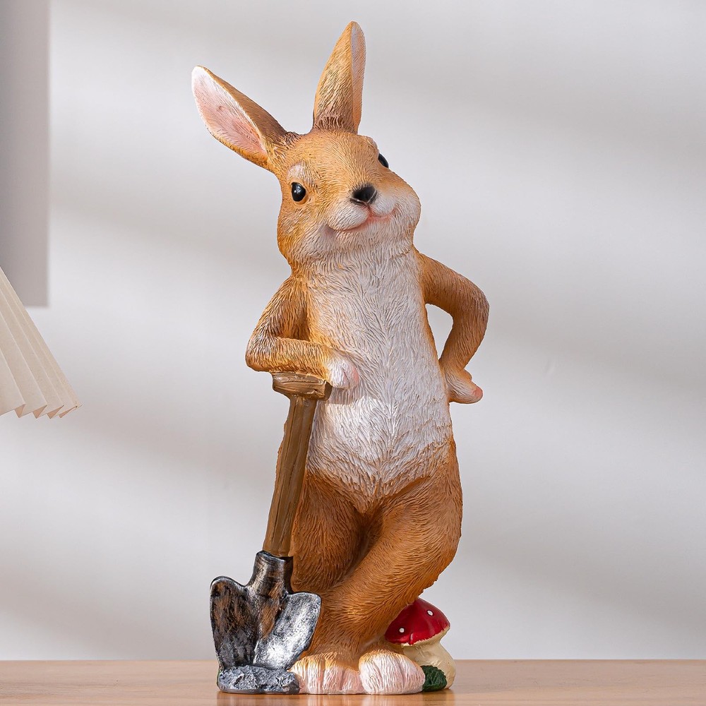 Bunny Garden Statue Outdoor Decor Resin Funny Rabbit Statue for Outdoor Patio...