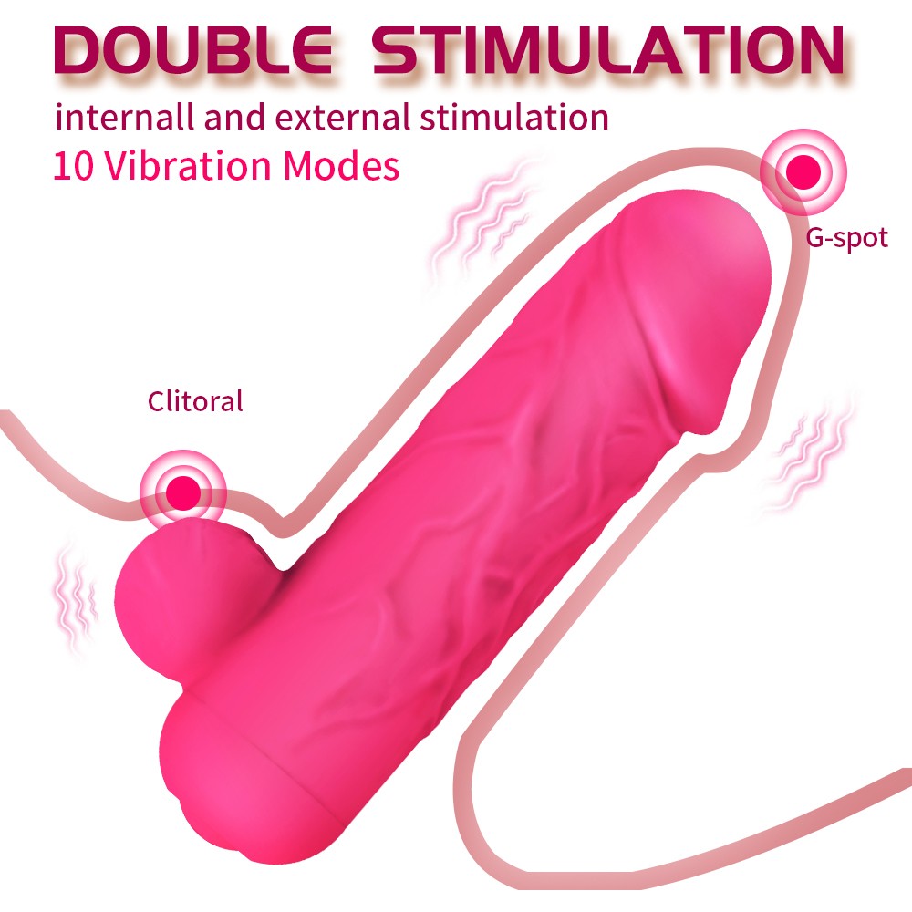 Realistic Silicone Dildo Vibrator for Women & Men with Anal and Clitoral Stimulation