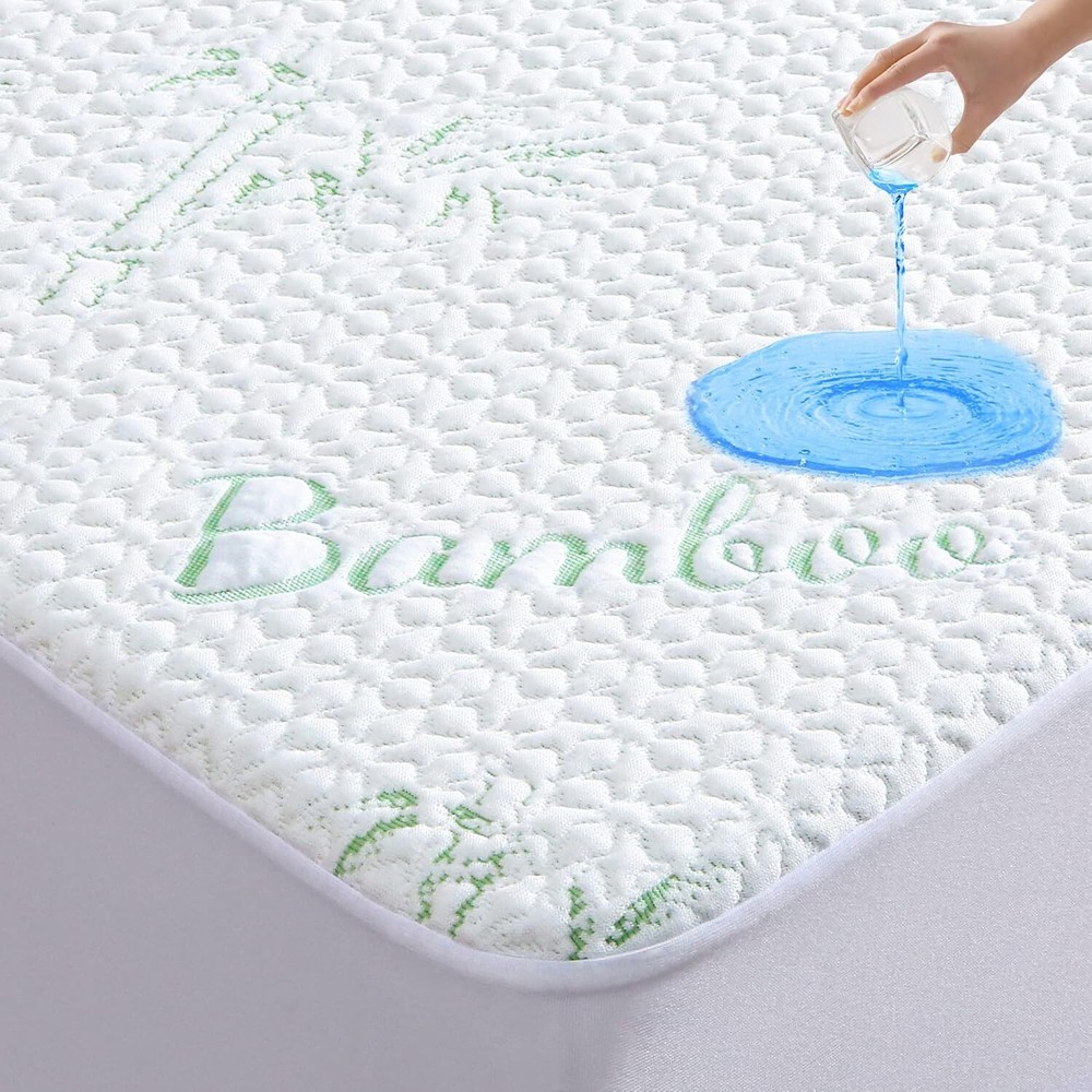 Breathable Bamboo Viscose Waterproof Mattress Protector with 6-18 Inch Deep Pockets