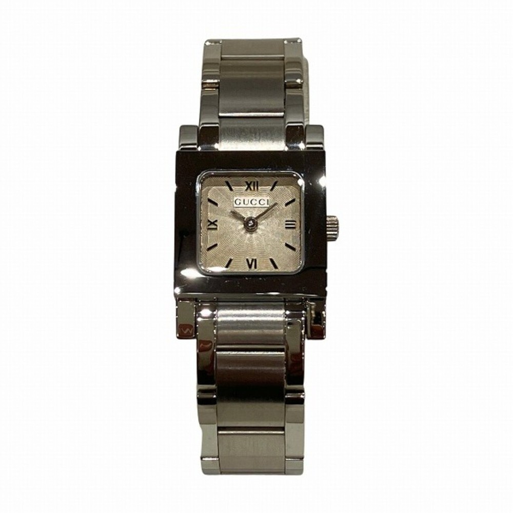 Gucci 7900P Silver Stainless Steel Square Quartz Womens Watch