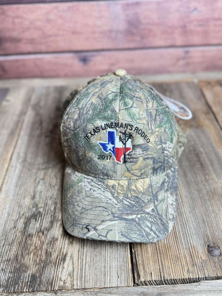 Texas Lineman’s Rodeo 2017 Hat, Camo Trucker Cap, New With Tags