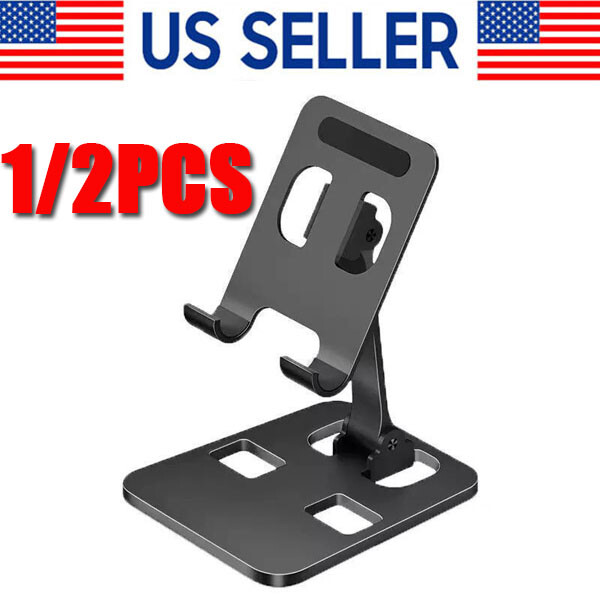 Universal Metal Desk Tabletop Phone iPad Tablet Stand Holder Foldable Adjustable