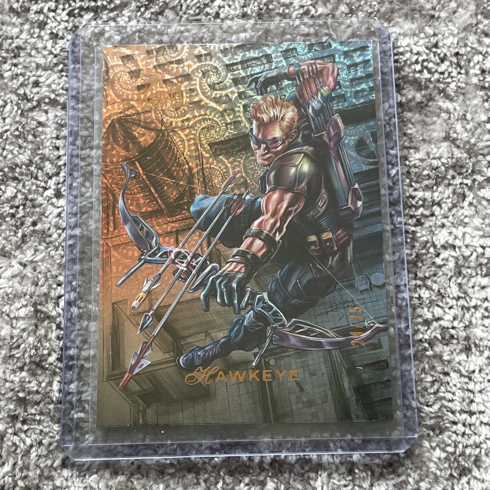 2023 Flair Marvel Base Daybreak Parallel #ed/25 Hawkeye Trading Card