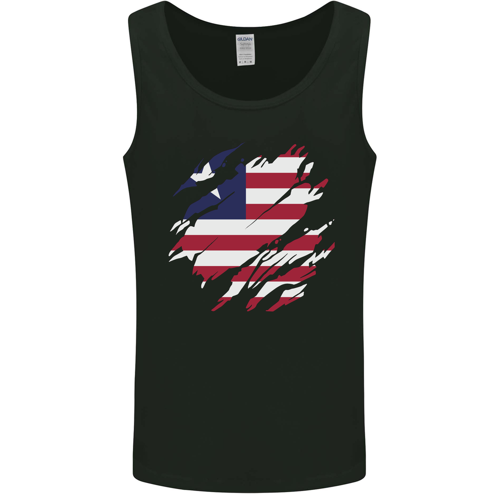 Torn Liberia Flag Liberian Day Football Mens Vest Tank Top