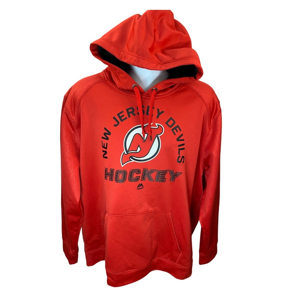 New Jersey Devils NHL Pullover Hoodie Men’s Size XL Red Logo Graphic Fan Gear