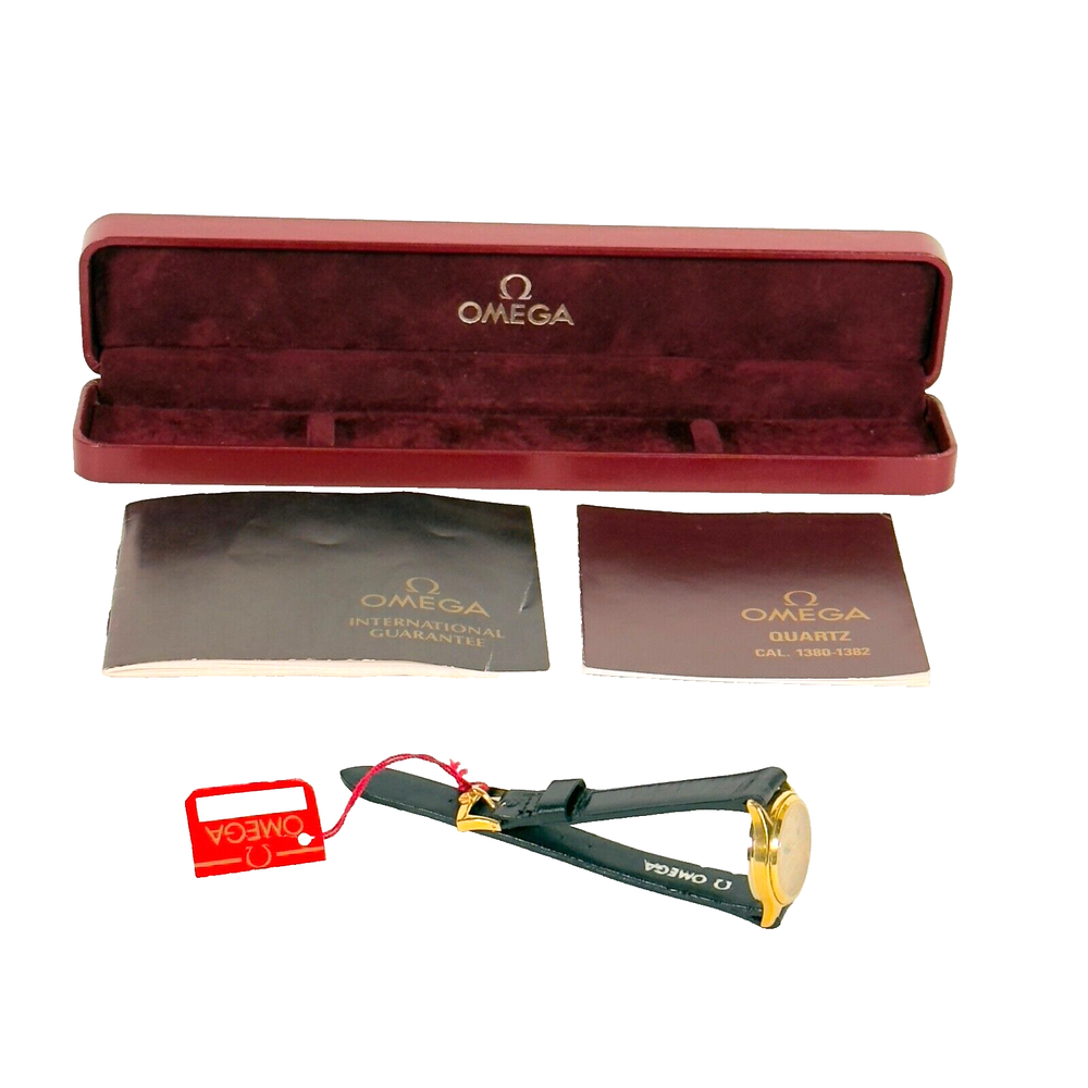 OMEGA Seamaster 596.0044 BREST 18K GP Ladies Watch Gold Dial 1983 Complete Set