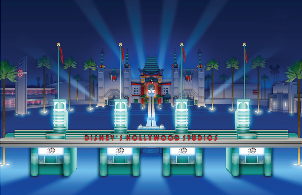 Hollywood Studios Entrance Poster 13x19 Matte Print Disney Art Decor