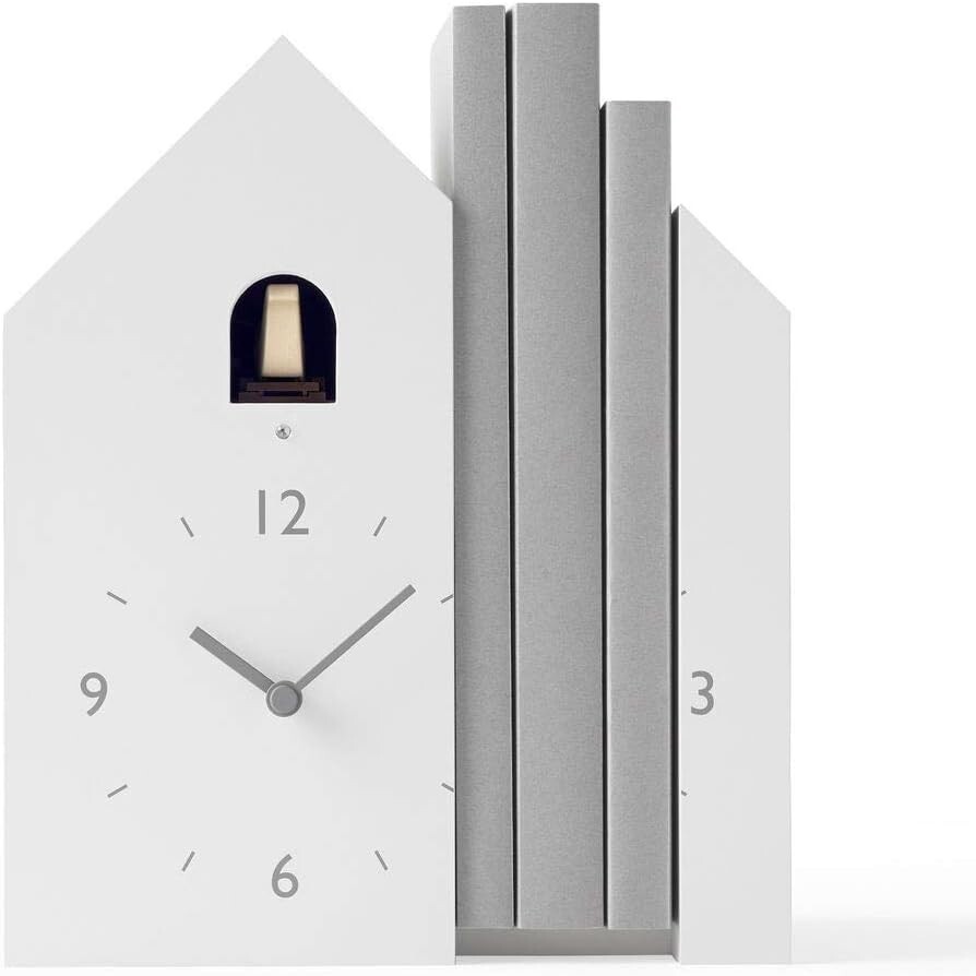 Lemnos NL19-01 White Cuckoo Clock Bookend