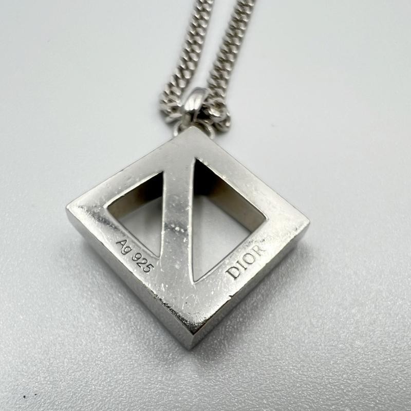 Christian Dior Necklace Cd Diamond Silver 925