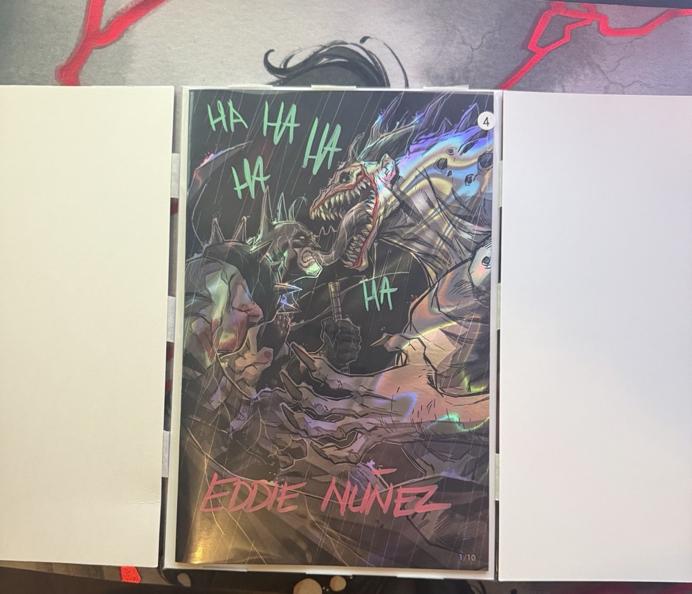 EDDIE NUNEZ Absolute Batman Vs Joker Lava Foil 1/10 Signed + Signed Print++