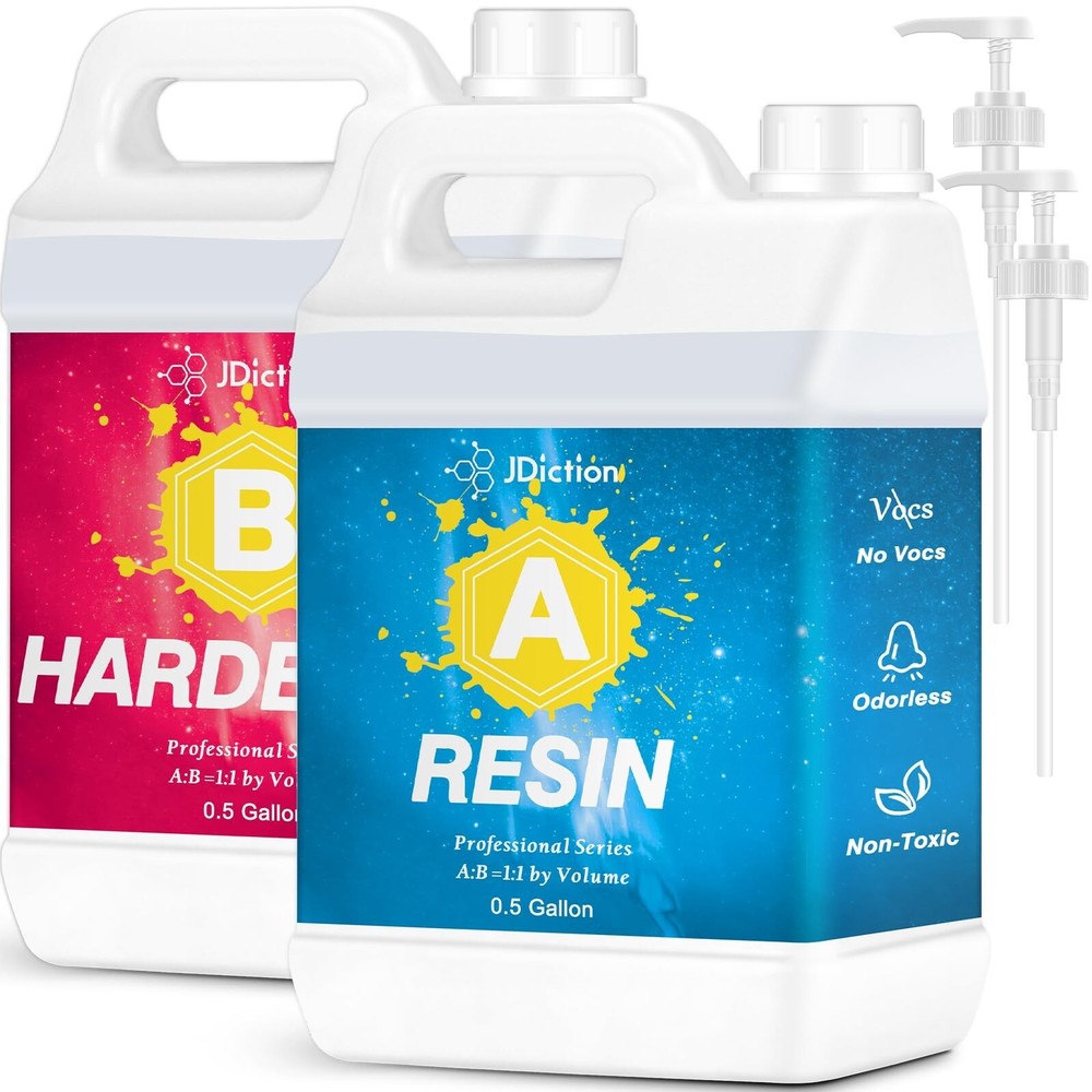 1 Gallon Clear Self-Leveling Epoxy Resin - Low Viscosity Bubble-Free Casting
