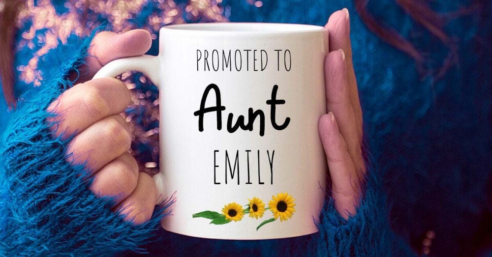 Promoted To Aunt Custom Mug Aunt Gift Aunt Mug Personalized Promoted To Aunt Mug