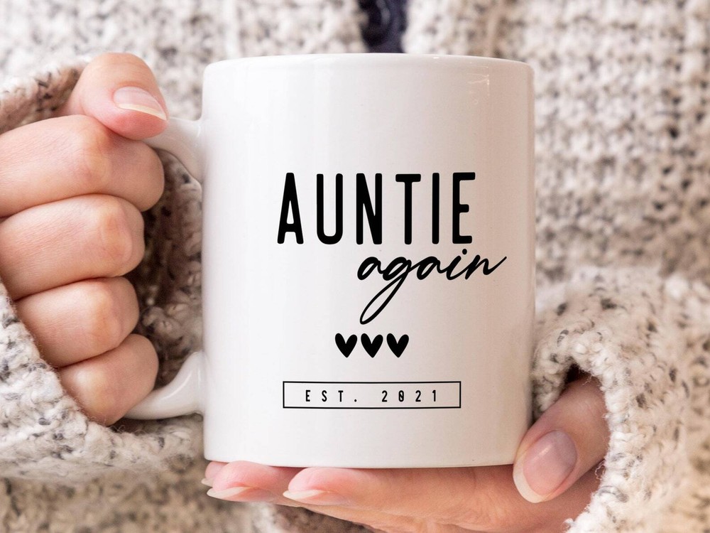 Auntie Again Mug Pregnancy Announcement Coffee Mug Custom Gift To Announce New