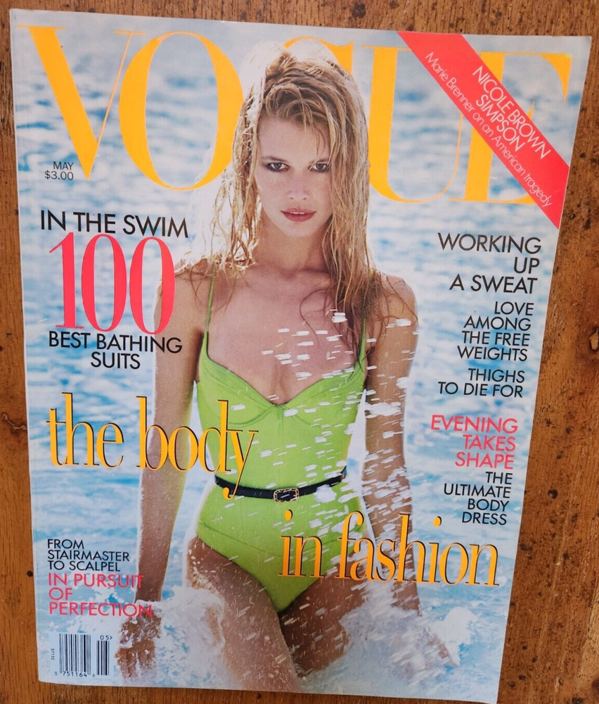VOGUE Fashion Magazine May 1995 Claudia Schiffer 100 BEST BATHING SUITS