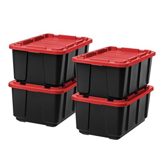 IRIS USA 27-Gallon Heavy-Duty Truck Bed Toolbox Storage Tote Bins