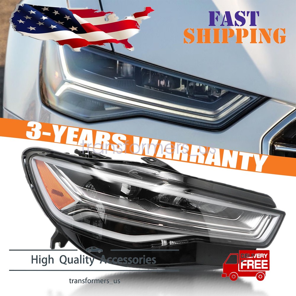 Right Passenger Side Headlight W/LED DRL Full LED For Audi A6 S6 2016 2017 2018