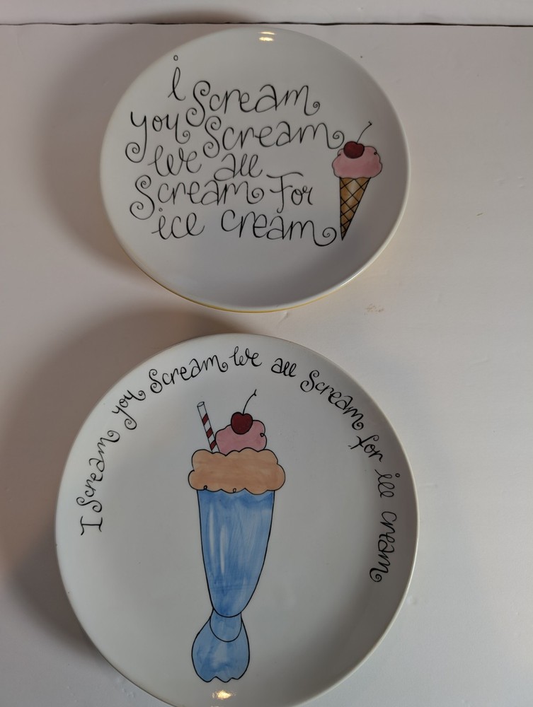 I Scream Pottery Barn Appetizer Plates (2)