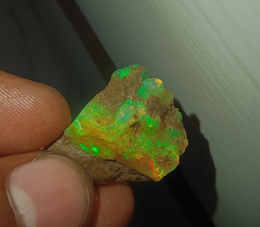 34.8 Ct Natural Ethiopian Fire Opal Rough Untreated Certified Gemstone SEE VIDEO