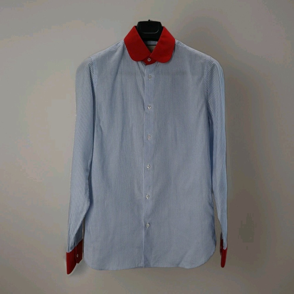 Gucci Men's STRIPED BLUE WHITE SHIRT