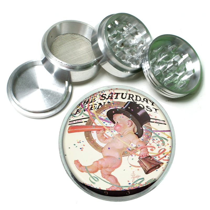 Vintage New Years Eve D15 Aluminum Herb Grinder 2.5