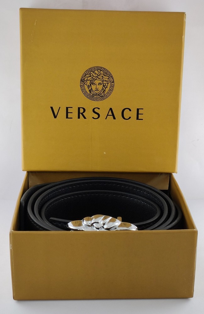 Versace Special Edition Black Men Leather Belt With Box / Free Shipping
