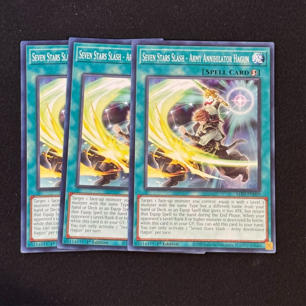 3x Seven Stars Slash Army Annihilator Hagun ALIN-EN069 Common Card
