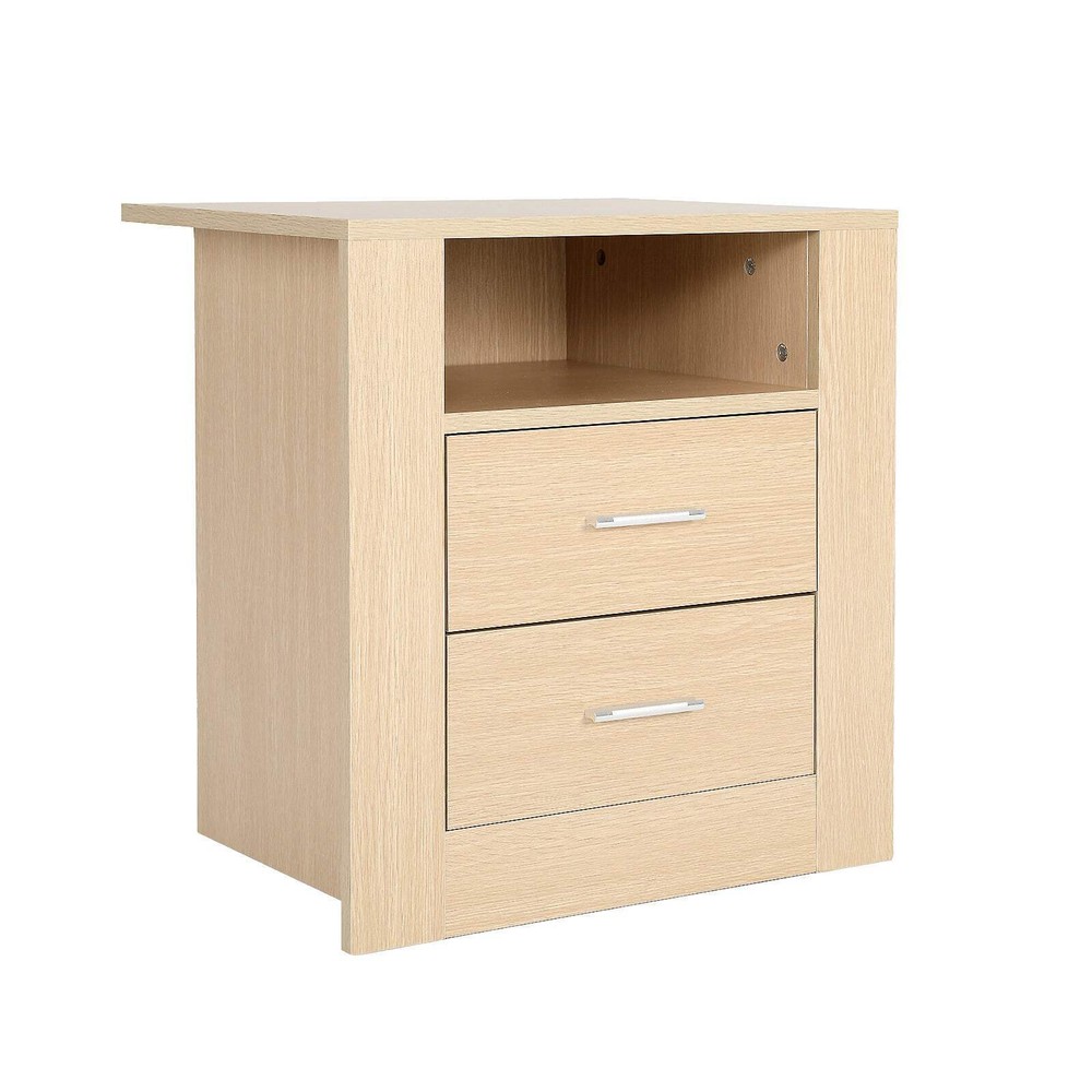 NNEDSZ 2-Drawer Bedside Table with Shelf Nightstand for Bedroom Storage