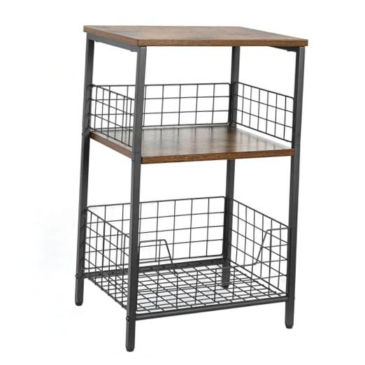 X-cosrack Compact Side Table with Storage for Vinyl Records and Record Player