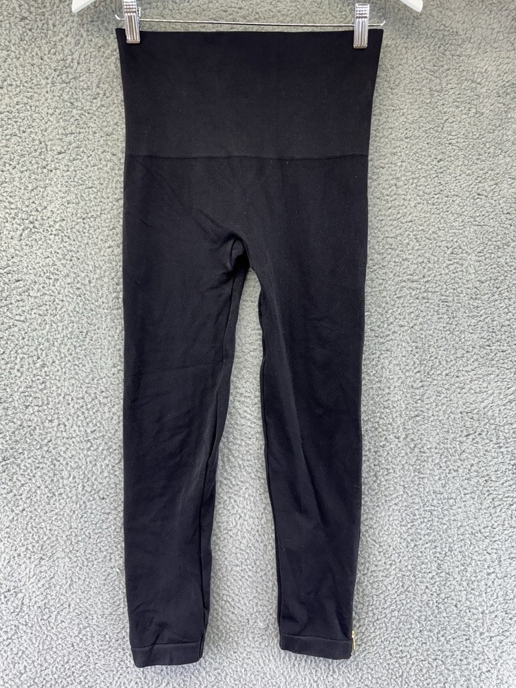 Spanx Womens XL Black Zipper Leggings POE