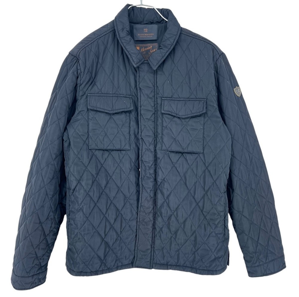 Scotch & Soda Men's Coat Quilted Jacket Dark Blue Size L