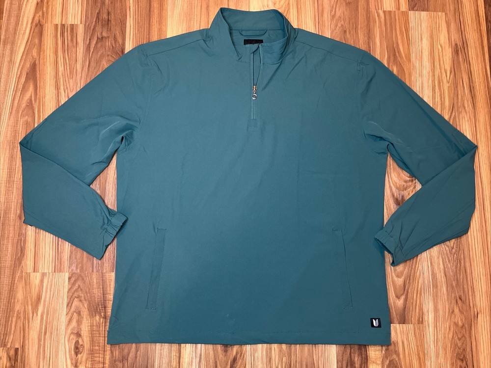 Linksoul Mens XL Green Long Sleeve 1/4 Zip Pullover Golf Performance Sport