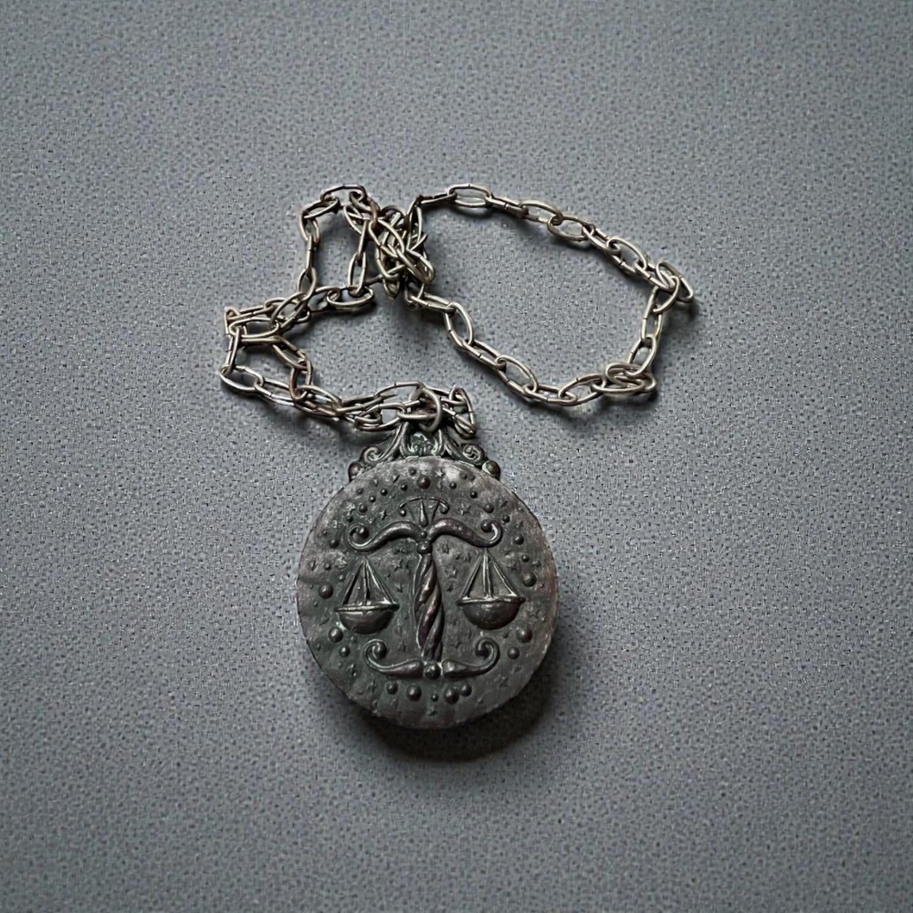 Zodiac Scales Libra Pendant Necklace Chain Celestial Astrology Jewelry